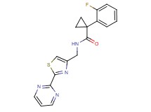 1-(2-fluorophenyl)-N-[(2-pyrimidin-2-yl-1,3-thiazol-4-yl)methyl]cyclopropanecarboxamide
