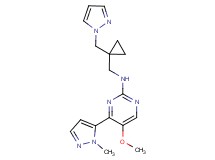 5-methoxy-4-(1-methyl-1H-pyrazol-5-yl)-N-{[1-(1H-pyrazol-1-ylmethyl)cyclopropyl]methyl}pyrimidin-2-amine