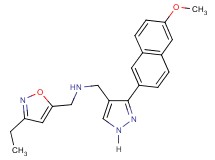 1-(3-ethyl-5-isoxazolyl)-N-{[3-(6-methoxy-2-naphthyl)-1H-pyrazol-4-yl]methyl}methanamine