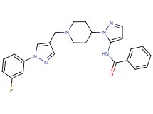 N-[1-(1-{[1-(3-fluorophenyl)-1H-pyrazol-4-yl]methyl}-4-piperidinyl)-1H-pyrazol-5-yl]benzamide