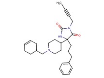 3-(2-butyn-1-yl)-5-[1-(3-cyclohexen-1-ylmethyl)-4-piperidinyl]-5-(3-phenylpropyl)-2,4-imidazolidinedione
