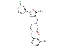 4-{[2-(3-chlorophenyl)-5-methyl-1,3-oxazol-4-yl]methyl}-1-(3-methylbenzyl)-2-piperazinone