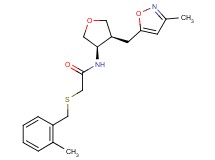 2-[(2-methylbenzyl)thio]-N-{(3R*,4S*)-4-[(3-methylisoxazol-5-yl)methyl]tetrahydrofuran-3-yl}acetamide