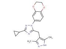 3-cyclopropyl-1-(2,3-dihydro-1,4-benzodioxin-6-yl)-5-[(3,5-dimethyl-1H-pyrazol-4-yl)methyl]-1H-1,2,4-triazole