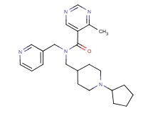 N-[(1-cyclopentylpiperidin-4-yl)methyl]-4-methyl-N-(pyridin-3-ylmethyl)pyrimidine-5-carboxamide