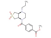 methyl 4-{[(4aS*,7aR*)-6,6-dioxido-4-propylhexahydrothieno[3,4-b]pyrazin-1(2H)-yl]carbonyl}benzoate