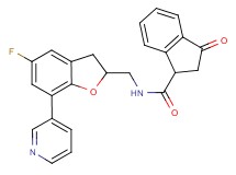 N-{[5-fluoro-7-(3-pyridinyl)-2,3-dihydro-1-benzofuran-2-yl]methyl}-3-oxo-1-indanecarboxamide