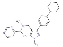N-{[3-(4-cyclohexylphenyl)-1-methyl-1H-pyrazol-4-yl]methyl}-N-methyl-1-(4-pyrimidinyl)ethanamine