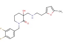 1-(3,4-difluorobenzyl)-3-hydroxy-3-({[2-(5-methyl-2-furyl)ethyl]amino}methyl)piperidin-2-one