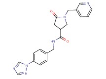 5-oxo-1-(3-pyridinylmethyl)-N-[4-(1H-1,2,4-triazol-1-yl)benzyl]-3-pyrrolidinecarboxamide
