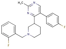 4-[1-(2-fluorobenzyl)-3-piperidinyl]-5-(4-fluorophenyl)-2-methylpyrimidine