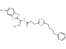 N-[1-(5-methyl-1H-benzimidazol-2-yl)propyl]-3-[5-(4-phenylbutyl)-1,3,4-oxadiazol-2-yl]propanamide