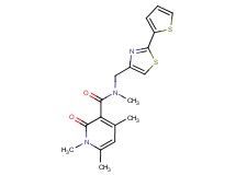 N,1,4,6-tetramethyl-2-oxo-N-{[2-(2-thienyl)-1,3-thiazol-4-yl]methyl}-1,2-dihydro-3-pyridinecarboxamide