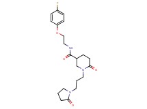 N-[2-(4-fluorophenoxy)ethyl]-6-oxo-1-[3-(2-oxo-1-pyrrolidinyl)propyl]-3-piperidinecarboxamide