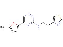 5-(5-methyl-2-furyl)-N-[2-(1,3-thiazol-4-yl)ethyl]-1,2,4-triazin-3-amine