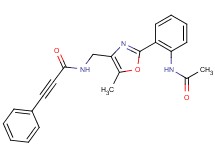 N-({2-[2-(acetylamino)phenyl]-5-methyl-1,3-oxazol-4-yl}methyl)-3-phenyl-2-propynamide