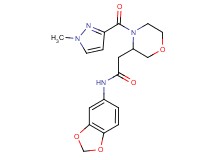N-1,3-benzodioxol-5-yl-2-{4-[(1-methyl-1H-pyrazol-3-yl)carbonyl]-3-morpholinyl}acetamide