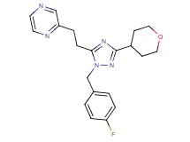 2-{2-[1-(4-fluorobenzyl)-3-(tetrahydro-2H-pyran-4-yl)-1H-1,2,4-triazol-5-yl]ethyl}pyrazine