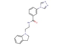 N-[2-(2,3-dihydro-1H-indol-1-yl)ethyl]-3-(4H-1,2,4-triazol-4-yl)benzamide