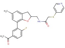 N-{[7-(5-acetyl-2-fluorophenyl)-5-methyl-2,3-dihydro-1-benzofuran-2-yl]methyl}-2-(4-pyridinylthio)acetamide