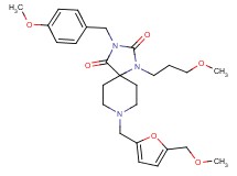 3-(4-methoxybenzyl)-8-{[5-(methoxymethyl)-2-furyl]methyl}-1-(3-methoxypropyl)-1,3,8-triazaspiro[4.5]decane-2,4-dione