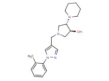 (3S*,4S*)-1-{[1-(2-methylphenyl)-1H-pyrazol-4-yl]methyl}-4-piperidin-1-ylpyrrolidin-3-ol