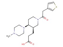 3-[(3R*,4S*)-4-(4-methylpiperazin-1-yl)-1-(3-thienylacetyl)piperidin-3-yl]propanoic acid