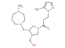 {(3R*,4R*)-4-[(4-methyl-1,4-diazepan-1-yl)methyl]-1-[3-(5-methyl-1H-pyrazol-1-yl)propanoyl]pyrrolidin-3-yl}methanol