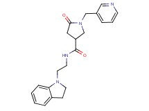 N-[2-(2,3-dihydro-1H-indol-1-yl)ethyl]-5-oxo-1-(3-pyridinylmethyl)-3-pyrrolidinecarboxamide