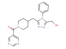 (4-phenyl-5-{[1-(pyrimidin-5-ylcarbonyl)piperidin-4-yl]methyl}-4H-1,2,4-triazol-3-yl)methanol