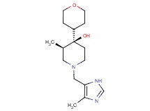 (3R*,4R*)-3-methyl-1-[(4-methyl-1H-imidazol-5-yl)methyl]-4-(tetrahydro-2H-pyran-4-yl)-4-piperidinol