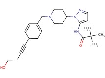 N-(1-{1-[4-(4-hydroxy-1-butyn-1-yl)benzyl]-4-piperidinyl}-1H-pyrazol-5-yl)-2,2-dimethylpropanamide