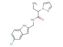 N-[(5-chloro-1H-indol-2-yl)methyl]-2-(1H-pyrazol-1-yl)butanamide