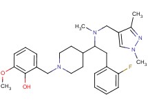 2-({4-[1-[[(1,3-dimethyl-1H-pyrazol-4-yl)methyl](methyl)amino]-2-(2-fluorophenyl)ethyl]-1-piperidinyl}methyl)-6-methoxyphenol