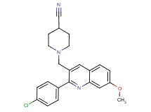 1-{[2-(4-chlorophenyl)-7-methoxy-3-quinolinyl]methyl}-4-piperidinecarbonitrile