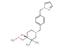 (4S*)-4-(methoxymethyl)-3,3-dimethyl-1-[4-(1H-pyrazol-1-ylmethyl)benzyl]piperidin-4-ol