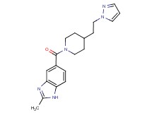2-methyl-5-({4-[2-(1H-pyrazol-1-yl)ethyl]-1-piperidinyl}carbonyl)-1H-benzimidazole