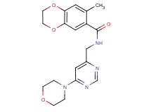 7-methyl-N-{[6-(4-morpholinyl)-4-pyrimidinyl]methyl}-2,3-dihydro-1,4-benzodioxine-6-carboxamide