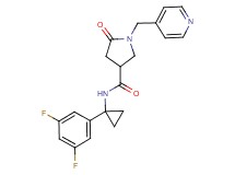 N-[1-(3,5-difluorophenyl)cyclopropyl]-5-oxo-1-(4-pyridinylmethyl)-3-pyrrolidinecarboxamide