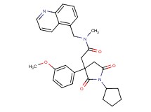 2-[1-cyclopentyl-3-(3-methoxyphenyl)-2,5-dioxo-3-pyrrolidinyl]-N-methyl-N-(5-quinolinylmethyl)acetamide