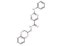 2-anilino-N-(2,3-dihydro-1,4-benzodioxin-2-ylmethyl)-5-pyrimidinecarboxamide