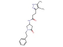 3-(4,5-dimethyl-1H-pyrazol-3-yl)-N-[5-oxo-1-(2-phenylethyl)pyrrolidin-3-yl]propanamide