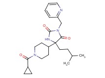 5-[1-(cyclopropylcarbonyl)-4-piperidinyl]-5-(3-methylbutyl)-3-(2-pyridinylmethyl)-2,4-imidazolidinedione