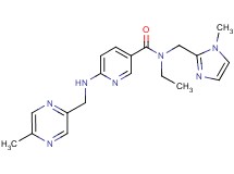 N-ethyl-N-[(1-methyl-1H-imidazol-2-yl)methyl]-6-{[(5-methyl-2-pyrazinyl)methyl]amino}nicotinamide