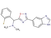 1-[3-(1H-benzimidazol-5-yl)-1,2,4-oxadiazol-5-yl]-1-(2-fluorophenyl)-N,N-dimethylmethanamine