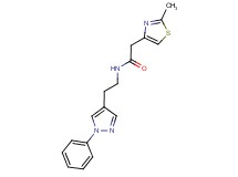 2-(2-methyl-1,3-thiazol-4-yl)-N-[2-(1-phenyl-1H-pyrazol-4-yl)ethyl]acetamide