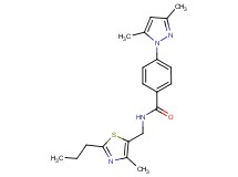 4-(3,5-dimethyl-1H-pyrazol-1-yl)-N-[(4-methyl-2-propyl-1,3-thiazol-5-yl)methyl]benzamide