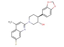 (3S*,4S*)-4-(1,3-benzodioxol-5-yl)-1-(7-fluoro-4-methylquinolin-2-yl)piperidin-3-ol
