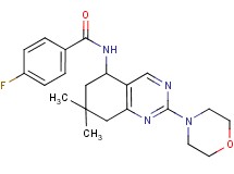N-[7,7-dimethyl-2-(4-morpholinyl)-5,6,7,8-tetrahydro-5-quinazolinyl]-4-fluorobenzamide