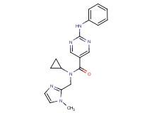 2-anilino-N-cyclopropyl-N-[(1-methyl-1H-imidazol-2-yl)methyl]-5-pyrimidinecarboxamide